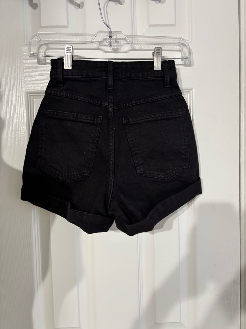 Cotton On Black High-Waist Rolled Hem Jean Shorts - Picture 3 of 7